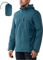 کت بارانی مردانه ضد آب دوچرخه سواری کت بارانی قابل بسته بندی با کلاه بادگیر سبک وزن با آستر مشبک