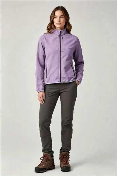 Women's Waffle Grid Knit Full-Zip Stretch Jacket high quality