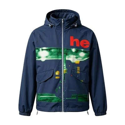 Mens Engineering Printing Cotton Washed Track Jacket best